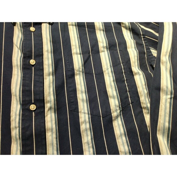 Tommy Hilfiger Men  Shirt Sz XL Cotton Long Sleeves Striped Blue Business - Picture 4 of 7